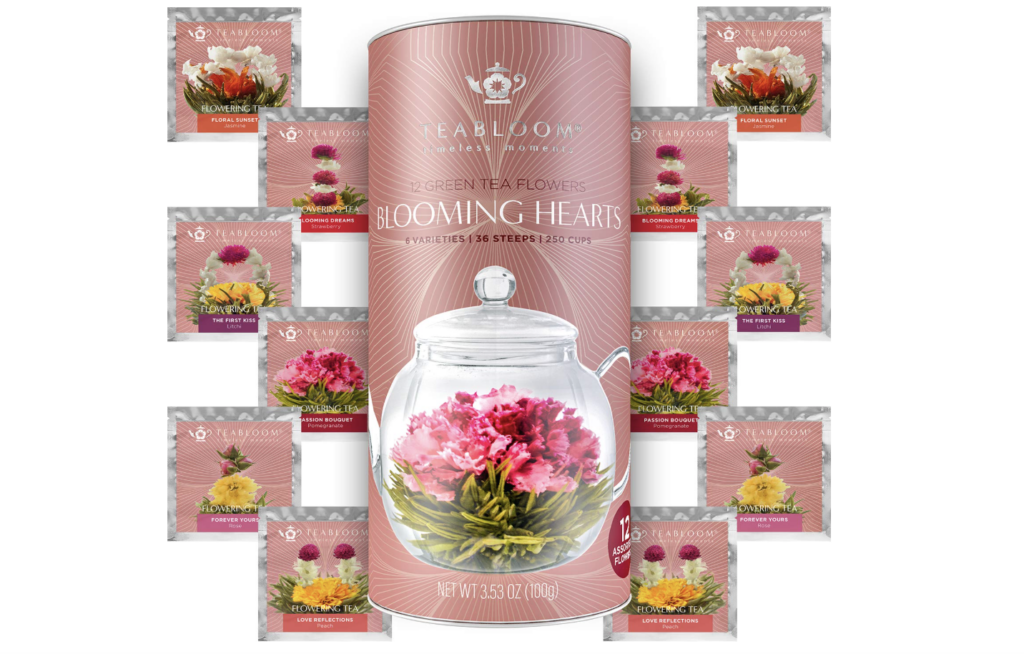 Teabloom Heart-Shaped Flowering Teas, long distance valentines gifts